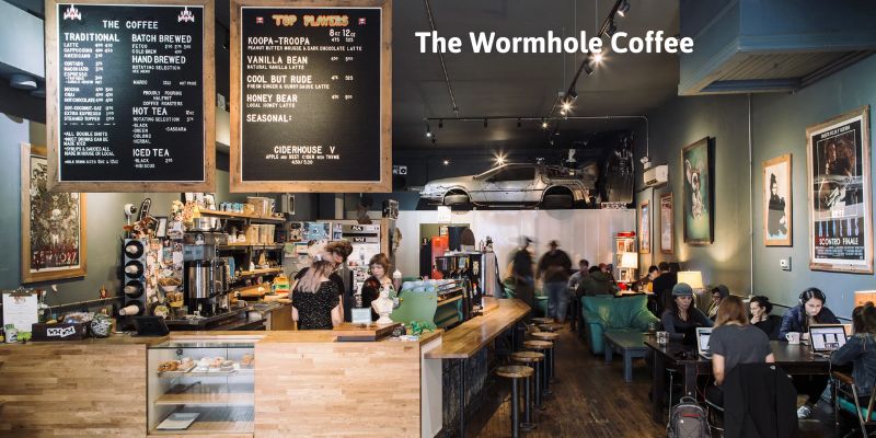 Coffee shops with bookshelves for reading and relaxing - The Wormhole Coffee, Chicago, IL